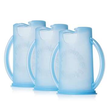 Flipping Holder Squeeze Proof Food Pouch Holder for Toddlers and Kids - Mess Free Juice Box Holder (...