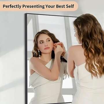 Koonmi 26x38 Black Bathroom Mirror for Walls