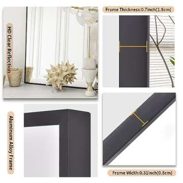 Koonmi 26x38 Black Bathroom Mirror for Walls