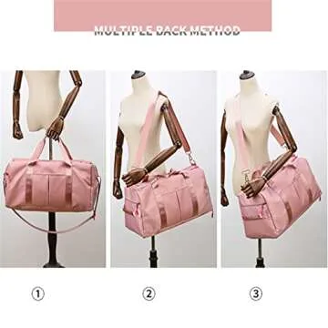 Small Gym Bag for Women and Men,Workout Sports Weekend Bag for Getaway,Waterproof Dufflebag with Shoe and Compartments (Black)