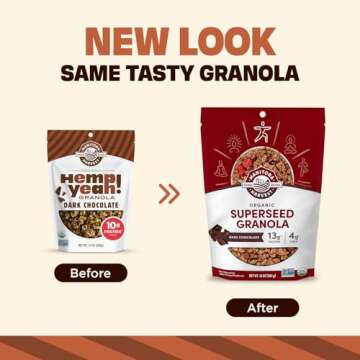 Manitoba Harvest Hemp Yeah Granola - Dark Chocolate 10oz, 13g Protein, Organic & Non-GMO.