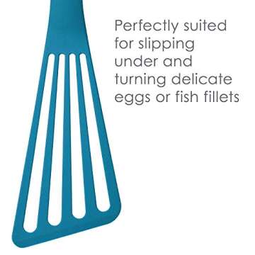 Rachael Ray KitchenTools and Gadgets Nylon Cooking Utensils / Spatula / Fish Turners - 2 Piece, Light Blue