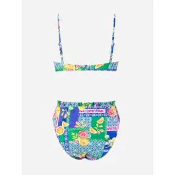 CUPSHE Women Swimsuit Bikini Set High Waisted Push Up Cheeky Drawstring Two Piece Bathing Suit,S