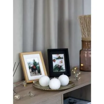 CANDWAX Set of 3 Round Candles Ball 3 inch - Snowball Candles Perfect as Wedding Decorations and as Spherical Candles for Home Decor - Unscented Candles Long Burning - White Candles