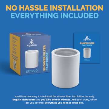 AquaBliss Replacement Multi-Stage Shower Filter Cartridge - Longest Lasting High Output Universal Shower Filter Reduces Chlorine & Toxins in SF220 or SF100. 1-Pack (SFC220)