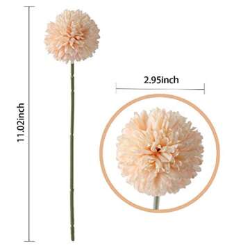 CQURE Artificial Flowers, Fake Flowers Silk Plastic Artificial Hydrangea 6 Heads Bridal Wedding Bouquet for Home Garden Party Wedding Decoration 6Pcs (Pink Champagne)