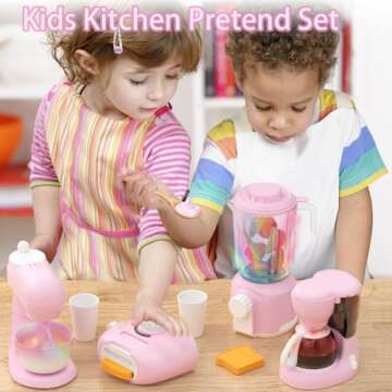 Kitchen Appliances Toys, Toy Kitchen Set for Kids Play Kitchen Accessories Set, Blender, Coffee Make...