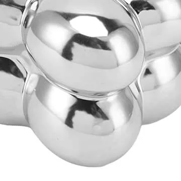 CHICIRIS Electroplated Ceramic Tissue Box Cover, Tissue Box Holder Case Decorative Elegant Facial Tissue Napkin Dispenser Box for Bathroom, Dresser and Table (Electroplating Silver)