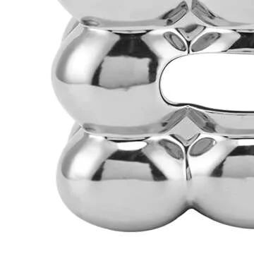 CHICIRIS Electroplated Ceramic Tissue Box Cover, Tissue Box Holder Case Decorative Elegant Facial Tissue Napkin Dispenser Box for Bathroom, Dresser and Table (Electroplating Silver)