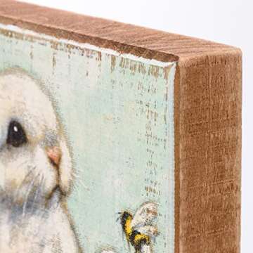 Primitives by Kathy White Bunny Home Décor Sign 4.50" x 4.50" x 1"