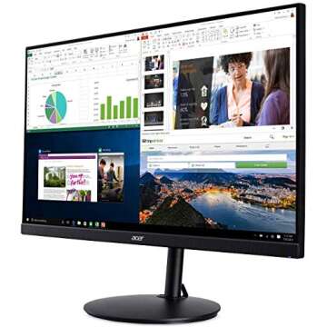 Acer CB272 bmiprx 27" Full HD (1920 x 1080) IPS Zero Frame Professional Home Office Monitor with AMD Radeon Free Sync, Height Adjustable Stand with Tilt & Pivot | Display, HDMI & VGA ports, Speakers