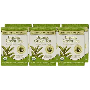 Lifestyle Awareness Organic Green Tea Pack of 6 - Premium Taste