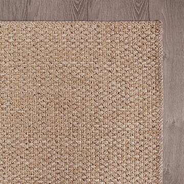 CAMILSON Easy Jute Rug 9x12, Indoor Outdoor Natural Color Farmhouse Area Rugs for Living Room Patio and Kitchen Rug, Solid Boho Woven Design, Easy-Cleaning, Washable Outside Carpet Alfombras (9 x 12)