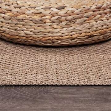 CAMILSON Easy Jute Rug 9x12, Indoor Outdoor Natural Color Farmhouse Area Rugs for Living Room Patio and Kitchen Rug, Solid Boho Woven Design, Easy-Cleaning, Washable Outside Carpet Alfombras (9 x 12)