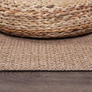 CAMILSON Easy Jute Rug 9x12, Indoor Outdoor Natural Color Farmhouse Area Rugs for Living Room Patio and Kitchen Rug, Solid Boho Woven Design, Easy-Cleaning, Washable Outside Carpet Alfombras (9 x 12)