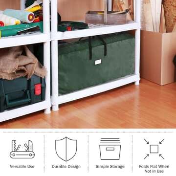 Christmas Tree Storage Bag - Storage Bags for 9FT Disassembled Artificial Trees, Seasonal Decor, Packing, Moving, and Home Storage by Elf Stor (Green)