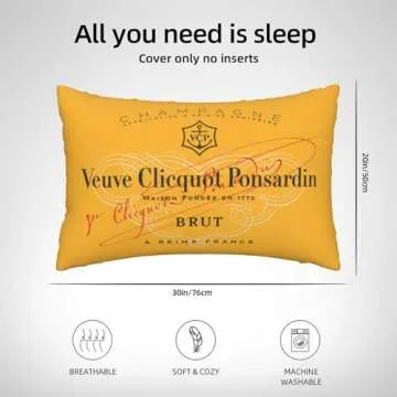Aidashopgift V-Euve C-Licquot 30 X 20 Inch Rectangle Cushion Cover Luxury Modern Rustic Lumbar Throw Pillow Cover Decorative Pillowcase for Couch Sofa Living Room Bedroom Car