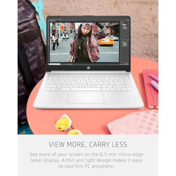 HP 14 Laptop • Back to School Limited Edition with Microsoft 365 • 4-Core Intel CPU • 16GB RAM • 1600GB Storage (64GB OnBoard • withHP P500 512GB External SSD + 1TB OneDrive) • Snow White • Win 11