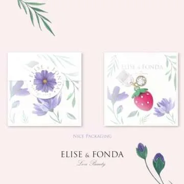 ELISE & FONDA TP338 Type-C USB Charging Port Anti Dust Plug Little Strawberry Cell Phone Charm for Samsung/OnePlus/Xiaomi/oppo Android Phone iPhone 15/16 (Pink)