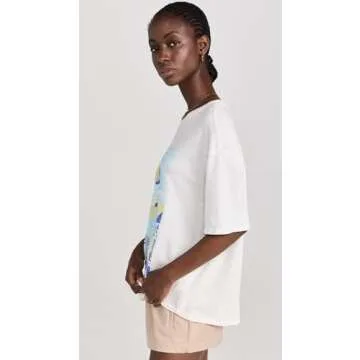 Z SUPPLY Women's Santorini Social Tee, Sea Salt, White, Graphic, L