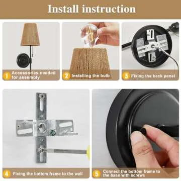 Stylish Wall Sconces Set of 2 with Rattan Shades