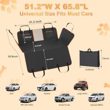 Durable Dog Seat Cover Fits SUV Truck 420LBS Support