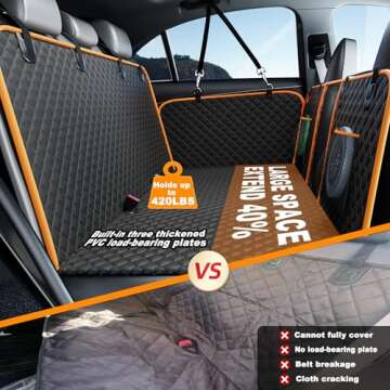 Durable Dog Seat Cover Fits SUV Truck 420LBS Support