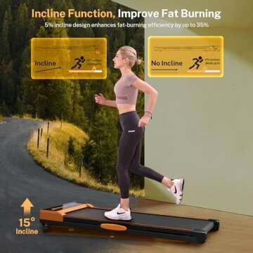 ACTFLAME Walking Pad Treadmill with Incline, Under Desk Treadmills, Portable Treadmill for Home Office, Walking Pad 4 in 1 Treadmill for Walking Running, 2.5HP Compact Treadmill with Remote Control