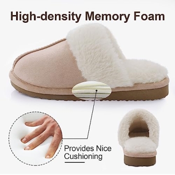 Cozy Litfun Women's Fuzzy Memory Foam Slippers for Comfort