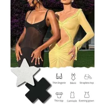 CICKEE Pasties Rave, Pasties Nipple Covers Pack Pink Boob Stickers Cute Star Flower Heart Pasty for Nipples Glitter Breast Petals for Women Festival-15 Pairs