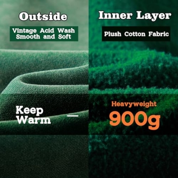 FAIABLE Men's Plush Pullover Hoodie for Winter Comfort