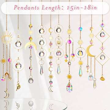 Ysleen 10 Pcs Colorful Crystals Suncatchers for Indoor and Outdoor Decoration
