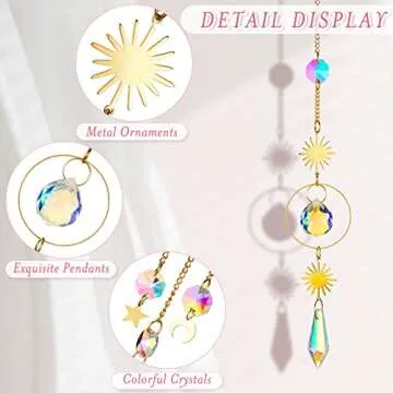 Colorful Crystals Suncatcher Set: 10pcs Elegant Home Decor