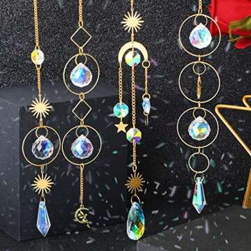 Colorful Crystals Suncatcher Set: 10pcs Elegant Home Decor