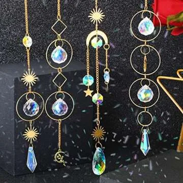 Colorful Crystals Suncatcher Set: 10pcs Elegant Home Decor