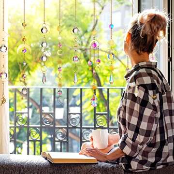 Colorful Crystals Suncatcher Set: 10pcs Elegant Home Decor