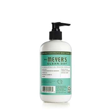 Mrs. Meyer's Hand Lotion for Dry Hands, Non-Greasy Moisturizer Made with Essential Oils, Basil, 12 o...