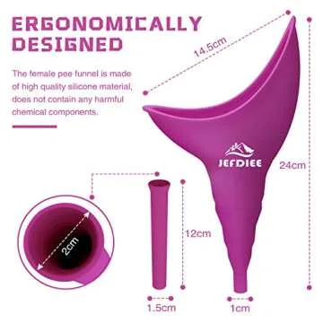 JefDiee Female Urination Device,Silicone Pee Funnel for Women,Female Urinal Women Pee Funnel Allows ...