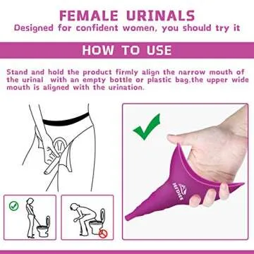 JefDiee Female Urination Device,Silicone Pee Funnel for Women,Female Urinal Women Pee Funnel Allows Women to Pee Standing Up, Reusable Womens Urinal is Ideal for Camping,Hiking,Outdoor Activities
