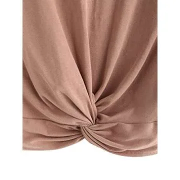 Stylish MakeMeChic Women's Summer Crop Top in Khaki