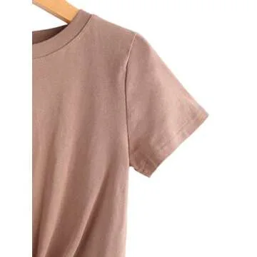 Stylish MakeMeChic Women's Summer Crop Top in Khaki