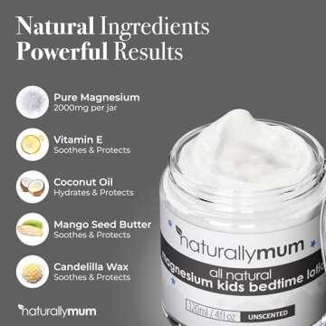 NaturallyMum Magnesium Bedtime Lotion for Kids & Babies