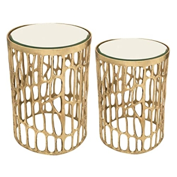 Sagebrook Home Accent Table Set - Stylish Gold Accent