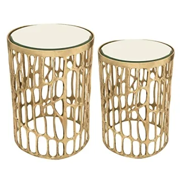 Sagebrook Home Accent Table Set - Stylish Gold Accent