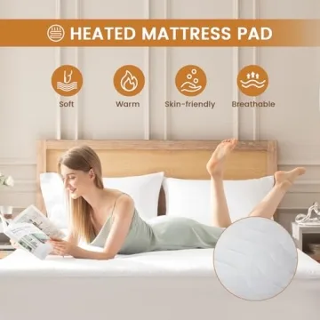 ACCU-WARMTH Heated Mattress Pad Dual Controllers & 6 Heat Settings