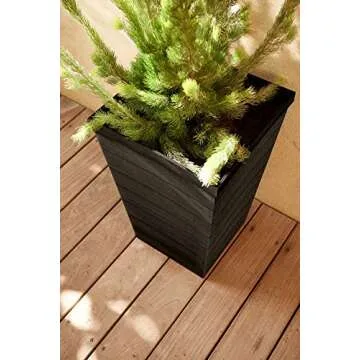 Keter Tall Wood Look Planters Set of 2 - Elegant & Durable