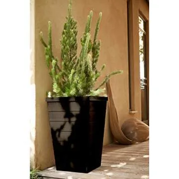 Keter Tall Wood Look Planters Set of 2 - Elegant & Durable