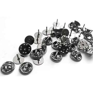ALL in ONE Butterfly Clutch Tie Tacks Pin Backs with Blank Pins for DIY Craft (Gun Metal 100 Pairs)