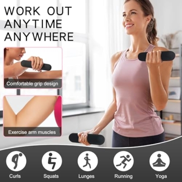 TOSAMC 3lbs Dumbbell Bars for Women Fitness Workouts