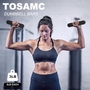 TOSAMC 3lbs Dumbbell Bars for Women Fitness Workouts